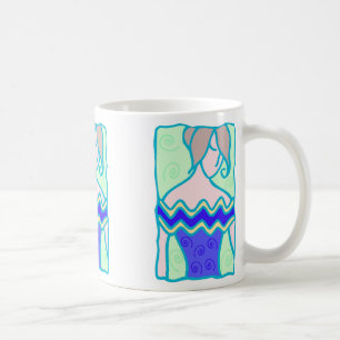 Caneca De Café Mulher 1920 Aquarius com símbolo azul