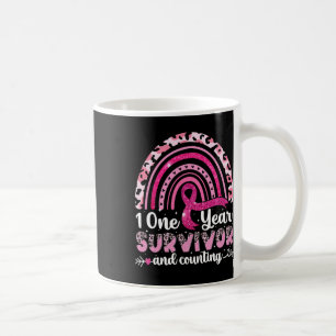 Caneca De Café Mulher 1 ano Câncer da Mama Pino de Consciência do