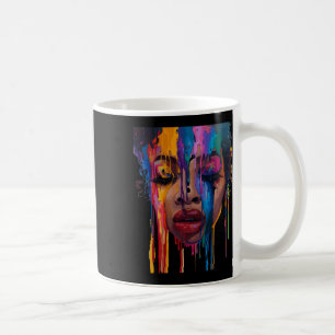 Caneca De Café Mulher Africana Legal Afro Cor Rosto Pintado Junet