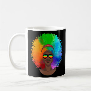 Caneca De Café Mulher Afro-Americana Colorida Arco-Íris Afro Sung