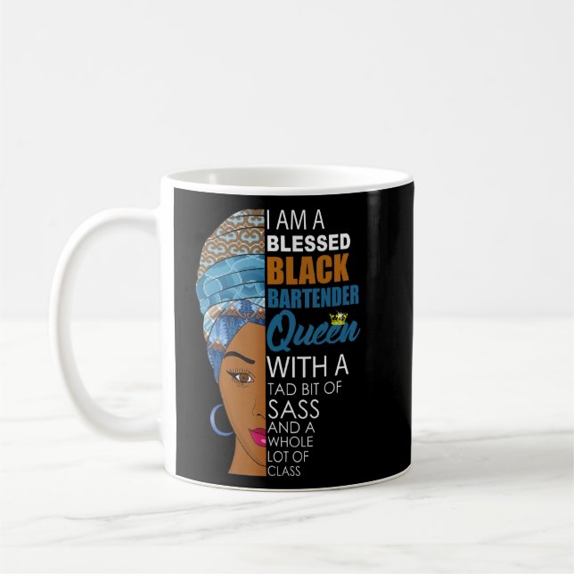 Caneca De Café Mulher Afro-Americana do Bartender Negro (Esquerda)