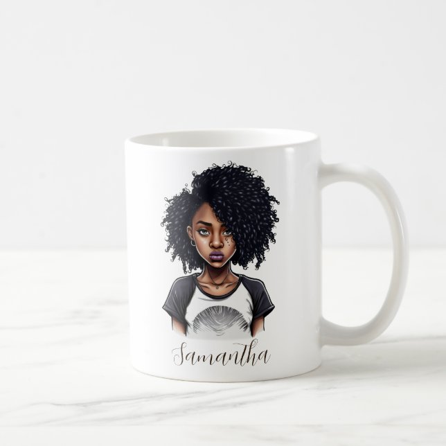 Caneca De Café Mulher Afro Chic e Classy (Direita)