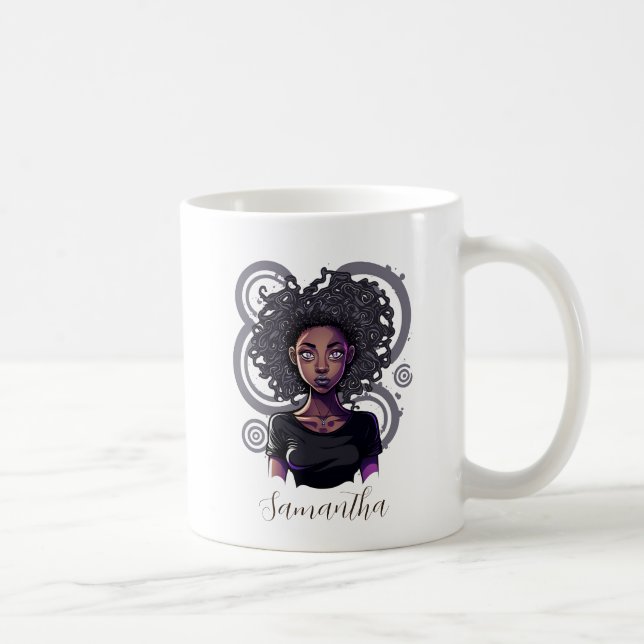Caneca De Café Mulher Afro Mágica (Direita)