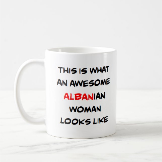 Caneca De Café mulher albanesa, incrível (Esquerda)