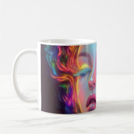 Caneca De Café Mulher alienígena com cabelo cósmico