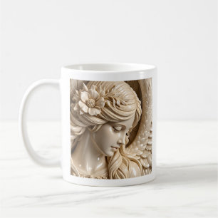 Caneca De Café Mulher Anjo Perfil Rosto