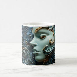 Caneca De Café Mulher ao Luar Arte 3D