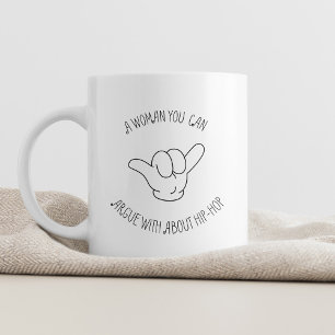 Caneca De Café Mulher Argumenta Sobre Tipografia Divertida De Sal