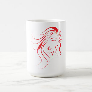 Caneca De Café Mulher: Arte da Linha do Rosto