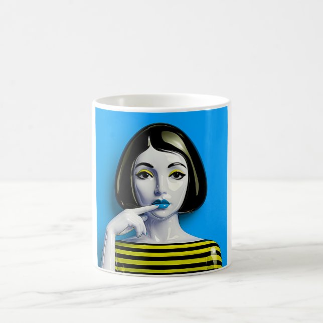 Caneca De Café Mulher Azul Claro (Centro)
