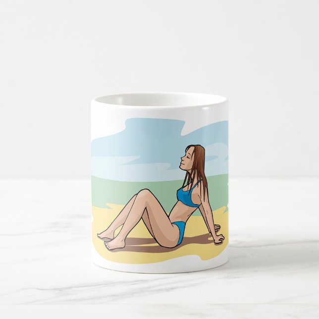 Caneca De Café Mulher banheira do sol (Criador carregado)