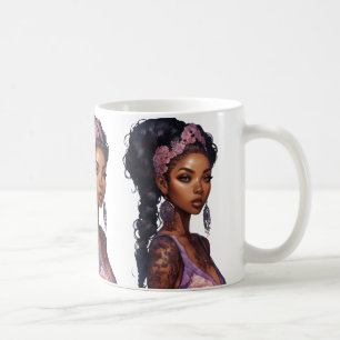 Caneca De Café Mulher Bem Adornada