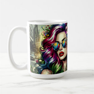 Caneca De Café Mulher Bonita na Cidade 