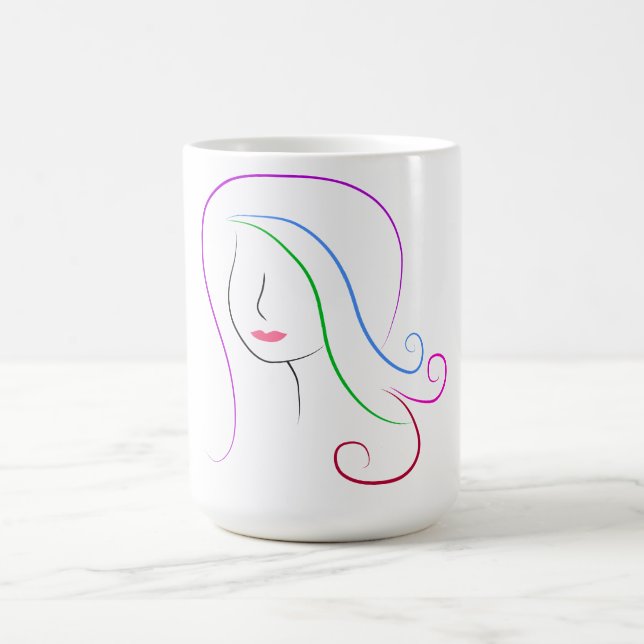 Caneca De Café Mulher Cabeça de Arte Café Mug (Centro)