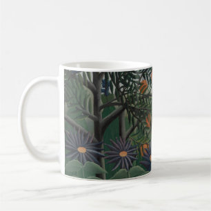 Caneca De Café Mulher Caminhando em uma Floresta Exótica, Henri R
