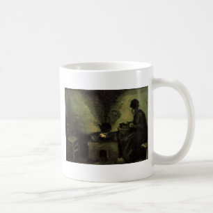 Caneca De Café Mulher camponesa junto à lareira Vincent van Gogh