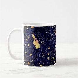 Caneca De Café Mulher Celestial Deusa Lua Estende Céu