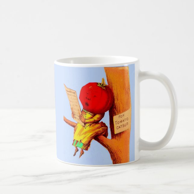 Caneca De Café Mulher-chefe de tomate com cartão vitorioso (Direita)
