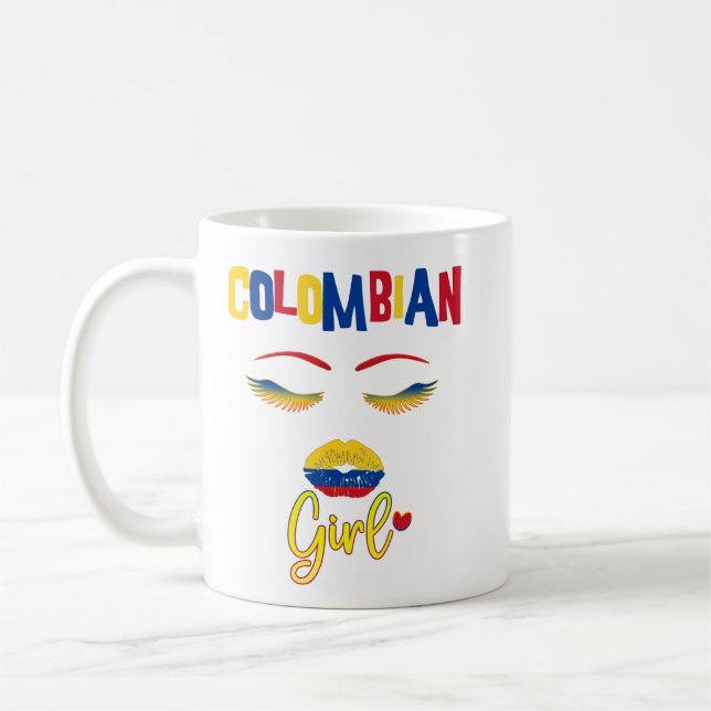 Caneca De Café Mulher colombiana orgulhosa de ser da Colômbia  (Esquerda)