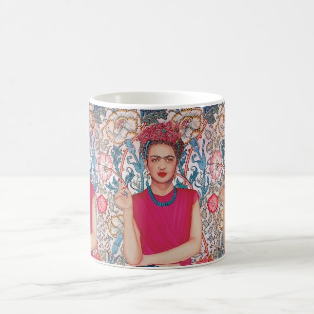 Caneca De Café Mulher com flores cor-de-rosa (Centro)