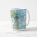 Caneca De Café Mulher com Parasol Claude Monet<br><div class="desc">Mulher com Parasol,  Madame Monet e seu filho. Claude Monet. 1875. Reprodução de famosas imagens de arte no dominio público.</div>
