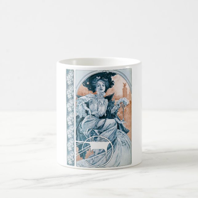 Caneca De Café Mulher com Rosa, Mucha (Centro)