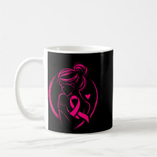 Caneca De Café Mulher conscientização câncer de mama laço rosa de