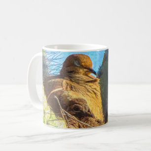 Caneca De Café Mulher Da Dove De Luto Com Ninho De Bebê Saguaro C
