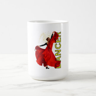 Caneca De Café Mulher dançando de vestido vermelho