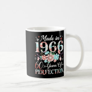 Caneca De Café mulher de 60 anos feita em 1966 floral aniversário