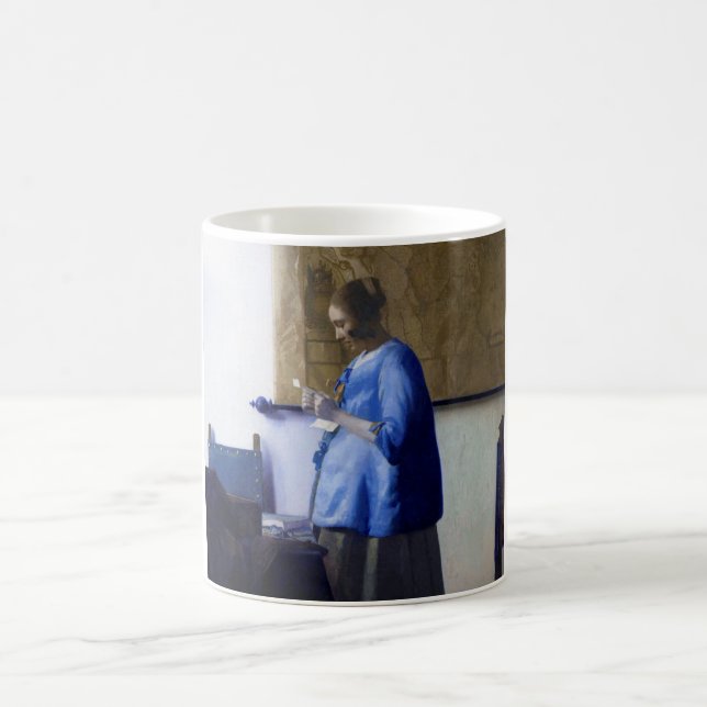 Caneca De Café Mulher de Azul, Johannes Vermeer (Centro)