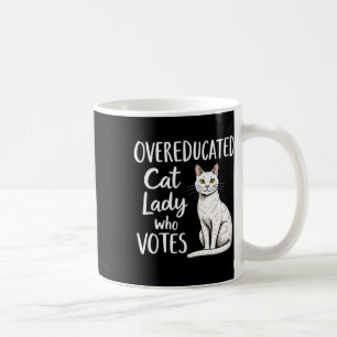 Caneca De Café Mulher De Gato Excessionária Que Vota Para Kamala 