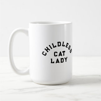 Caneca De Café Mulher de gatos sem filhos, corajosa