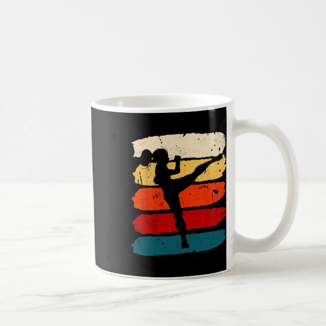 Caneca De Café Mulher de Kickboxing Kickboxer Karate Boxe Luta de (Direita)
