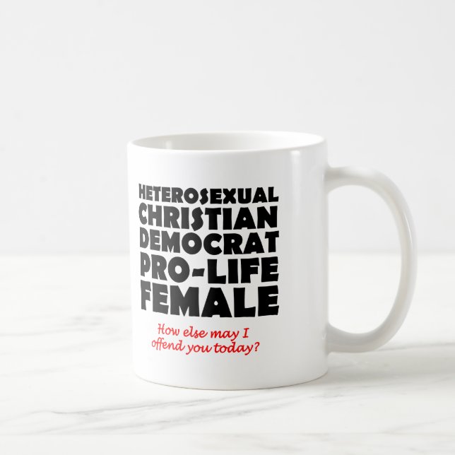 Caneca De Café Mulher democrata ofensiva, humor cristão de mug (Direita)