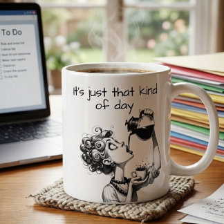Caneca De Café Mulher Desenho Animado Divertida