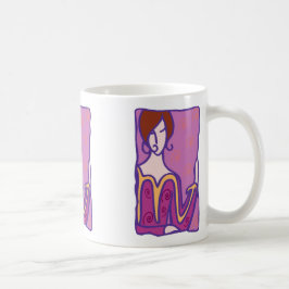 Caneca De Café Mulher do 1920 Scorpio em roxo