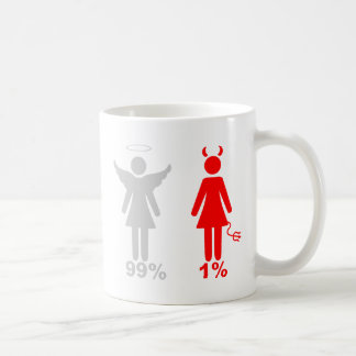 Caneca De Café Mulher do diabo do anjo 1% de 99%