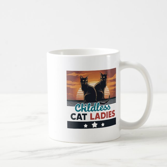 Caneca De Café Mulher do Gato Sem Fios Viva Crianças (Direita)