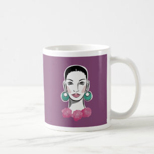 Caneca De Café Mulher do Mod Fleur dos anos 60