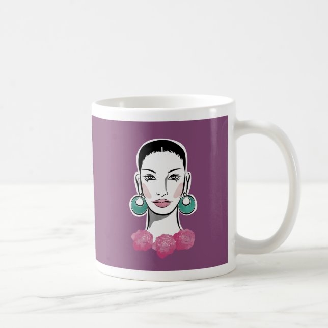 Caneca De Café Mulher do Mod Fleur dos anos 60 (Direita)