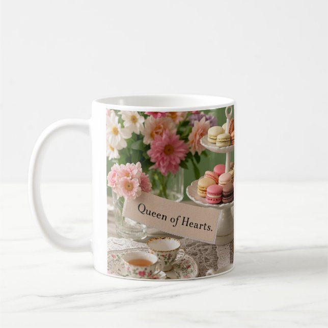 Caneca De Café Mulher elegante e floral do teacup (Esquerda)