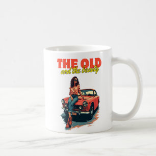 Caneca De Café Mulher em Carro Antigo