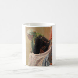 Caneca De Café Mulher em Profundo Pensamento (por Oleksa Novakivs