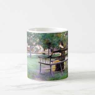 Caneca De Café Mulher em um Bench (por Edwin Austin Abbey)