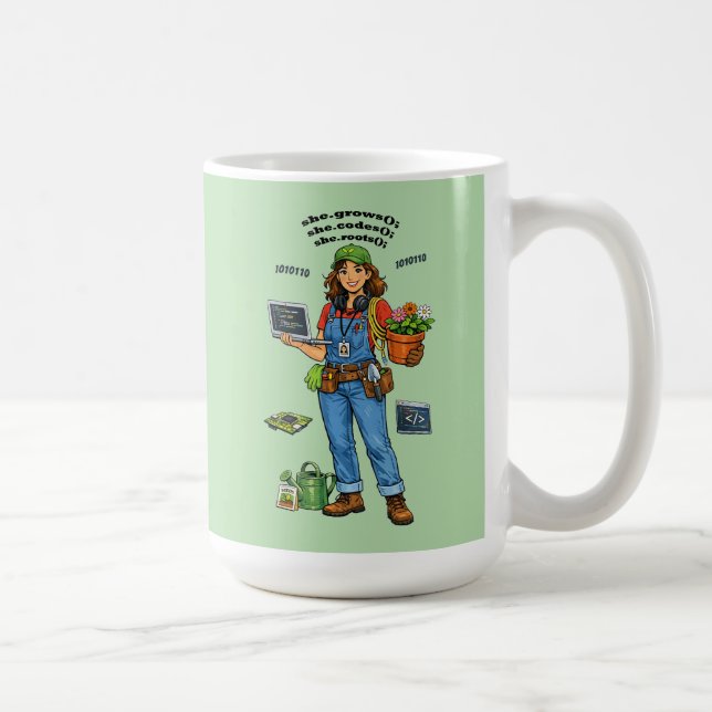 Caneca De Café Mulher Engenheira de Software Cuja Paixão é Jardin (Direita)
