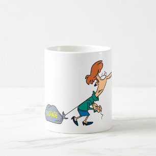 Caneca De Café Mulher Engraçada Carregando Bagagem Emocional