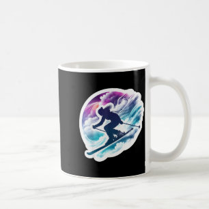 Caneca De Café Mulher esquiadora arte aquarela menina amante de e