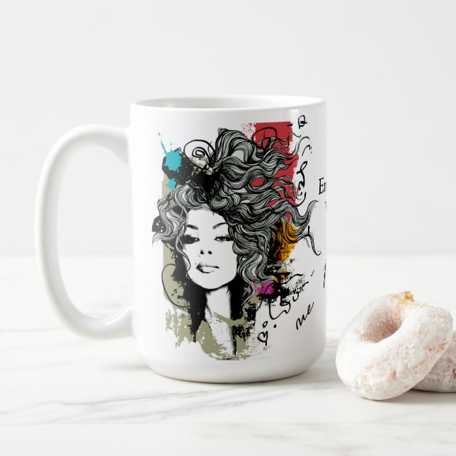 Caneca De Café Mulher Forte, com capacidade para personalizar Mug (Com Donut)