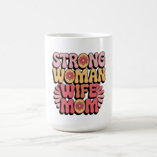 Caneca De Café Mulher Forte Mãe Típica Floral Retro